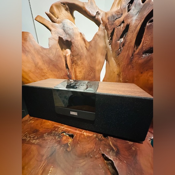 Other - August Black Soundbar Stereo Boombox System With AM/FM 📻 Bluetooth and DC power